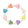 Butterfly Synthetic Turquoise Beads Stretch Bracelets for Women BJEW-JB12119-3