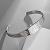 Saint Benedict Religion 304 Stainless Steel Cuff Bangles for Women LS-BJEW-S181-01P-1