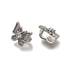 Brass Micro Pave Clear Cubic Zirconia Slide Charms KK-Z126-20P-2