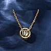 Brass Pave Cubic Zirconia Birth Stone Constellation Pendant Cable Chain Necklaces NJEW-D334-01G-01-2