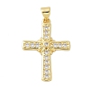 Brass Micro Pave Cubic Zirconia Pendants KK-P293-21A-G-1