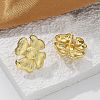 Brass Flower Stud Earrings EJEW-R016-17G-5