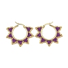 Glass Beaded Hoop Earrings EJEW-MZ00750-02-3