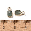 Natural Green Aventurine Rectangle Charms G-Q169-07G-05-3