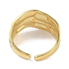 Ion Plating(IP) 304 Stainless Steel Enamel Cuff Finger Rings RJEW-L107-039G-02-3