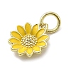 Brass Enamel Pendants KK-P338-19G-02-2
