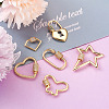 Brass Micro Pave Clear Cubic Zirconia Screw Carabiner Lock Charms ZIRC-TA0001-13G-7