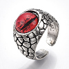 Alloy Glass Cuff Finger Rings RJEW-T006-04C-1