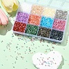 180G 12 Colors Glass Bugle Beads SEED-YW0002-79-6