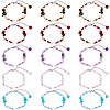 15Pcs 5 Styles Synthetic Turquoise & Natural Rose Quartz & Tiger Eye & Amethyst & Red Jasper Chips & Handmade Seed Beads Bracelet Making AJEW-SC0031-86-1