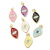 Brass Enamel Evil Eye Pendants KK-I378-16G-A-1