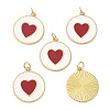 Brass Enamel Pendants KK-C223-19G-02-2