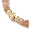 4mm Round Natural Sunstone Beaded Bracelets BJEW-P318-03G-05-2