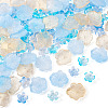 100Pcs 4 Styles Baking Paint Transparent Glass Bead Caps DGLA-TA0001-51-3