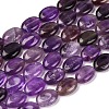 Natural Amethyst Flat Oval Bead Strands G-M206-20-5