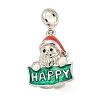 Anti-Tarnish Rhodium Plated 925 Sterling Silver Enamel Christmas European Dangle Charms STER-Z010-02P-02B-1