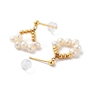 Natural Pearl Stud Earrings for Women EJEW-E303-27G-2
