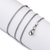 304 Stainless Steel Mesh Chain Necklaces for Women Men NJEW-P321-01P-2