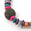 Lava Rock Beads Bracelets BJEW-D263-M-3