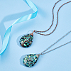 BENECREAT 4Pcs 2 Colors Teardrop Pendant Necklaces Set NJEW-BC0001-04-4