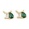 Brass Pave Cubic Zirconia Charms CU-CBA6A75-03G-12-1