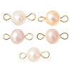 Natural Cultured Freshwater Pearl Connector Charms PALLOY-YW0001-52-1