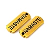 Tibetan Style Alloy Rectangle with Word Namaste Pendants TIBEP-Q043-067AG-RS-2