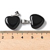 Natural Black Agate Pendants X-G-I311-A16-01-3