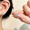 Women's Brass Stud Earrings KK-CBA6599-02P-2