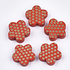 Painted Natural Wooden Cabochons X-WOOD-Q040-011-M-2