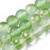 Frosted Spray Painted Glass Beads Strands GLAA-N035-03C-C02-1