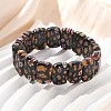 Handmade Millefiori Lampwork Beaded Stretch Bracelets for Men Women BJEW-G738-01A-02-1