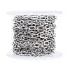 304 Stainless Steel Textured Cable Chains CHS-WH0020-004P-6