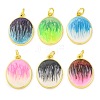 Brass Enamel Pendants KK-S401-09G-1