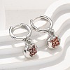 Brass Cubic Zirconia Hoop Earrings EJEW-Q015-02P-C-5
