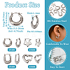 4 Pairs 4 Style Star & Rectangle & Heart & Croissant 304 Stainless Steel Hoop Earrings for Women EJEW-TA0001-17-9