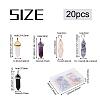 20Pcs 20 Style Natural Mixed Gemstone Double Terminated Pointed Pendants G-FW0001-15-3