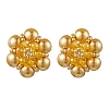 Glass Seed Beads Flower Stud Earrings EJEW-MZ00349-03-2