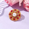 Handmade Glass Seed Beaded Flower Brooches for Women JEWB-MZ00005-02-1