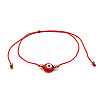 Flat Round with Evil Eye  Braided Bead Bracelets WG2D48B-01-2