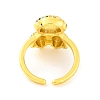 Bear Brass Micro Pave Cubic Zirconia Open Cuff Ring for Women RJEW-U003-23E-G-3