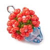 Beaded Flower Potted Charms PALLOY-MZ00446-01-3