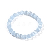 Dyed Natural Selenite Round Beaded Stretch Bracelets for Women G-U005-02H-4