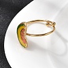Adjustable 304 Stainless Steel Enamel Cuff Rings for Women LS-RJEW-B152-01G-01-4