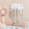 12-Hook Mini HIPS & PVC Wall-Mounted Jewelry Hanging Display Rack FIND-WH0145-64-5