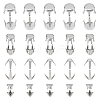 DICOSMETIC 240Pcs 4 Style 304 Stainless Steel Rhinestone Claw Settings STAS-DC0004-59-1
