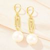 Paperclip with Round Brass Hoop Earrings EJEW-Z164-12G-3