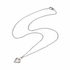Brass Pendant Necklace with Clear Cubic Zirconia NJEW-JN04250-01-4