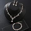 Alloy Rhinestone Pendant Necklaces & Stud Earring & Bracelets Sets for Women WG9B9CC-03-1