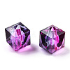 Two Tone Transparent Spray Painted Acrylic Beads ACRP-TD002-03-3